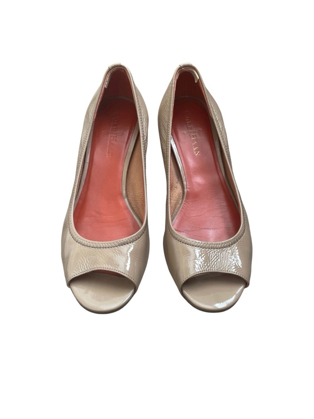 Cole Haan x Nike Air Talia Cove Patent Leather Peep Toe Wedge size 7 Heel Mature